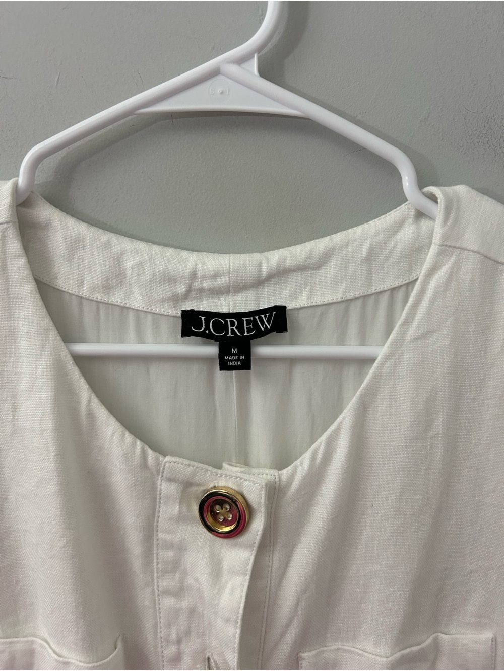 J. Crew Button Front Shift Mini Dress in Linen - Picture 6 of 8